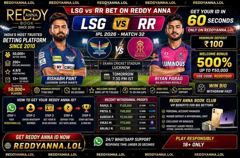 LSG vs RR betting id