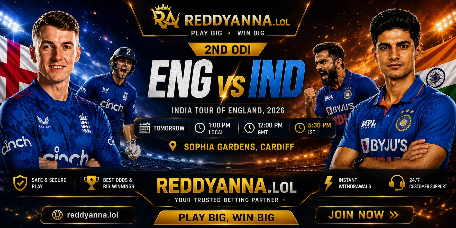 England vs India 2nd ODI 2026 – Sophia Gardens Match Guide