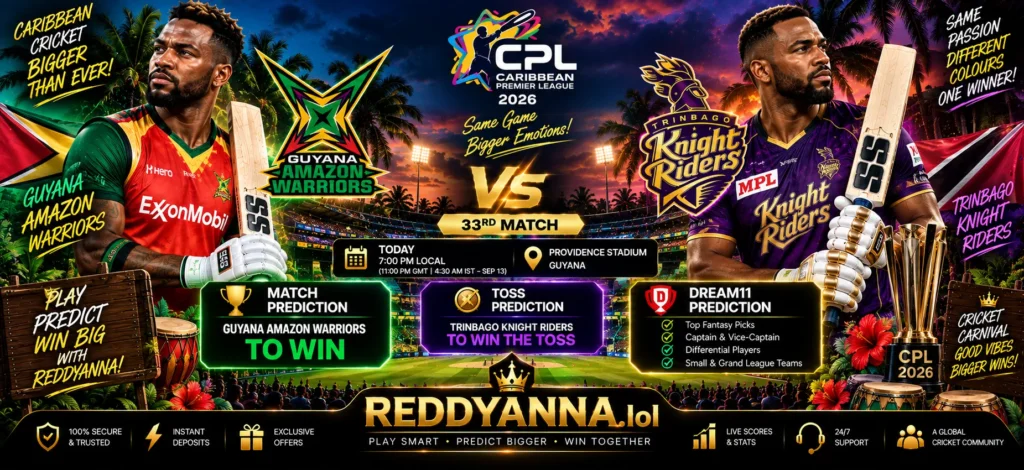 GAW vs TKR 33rd Match Prediction