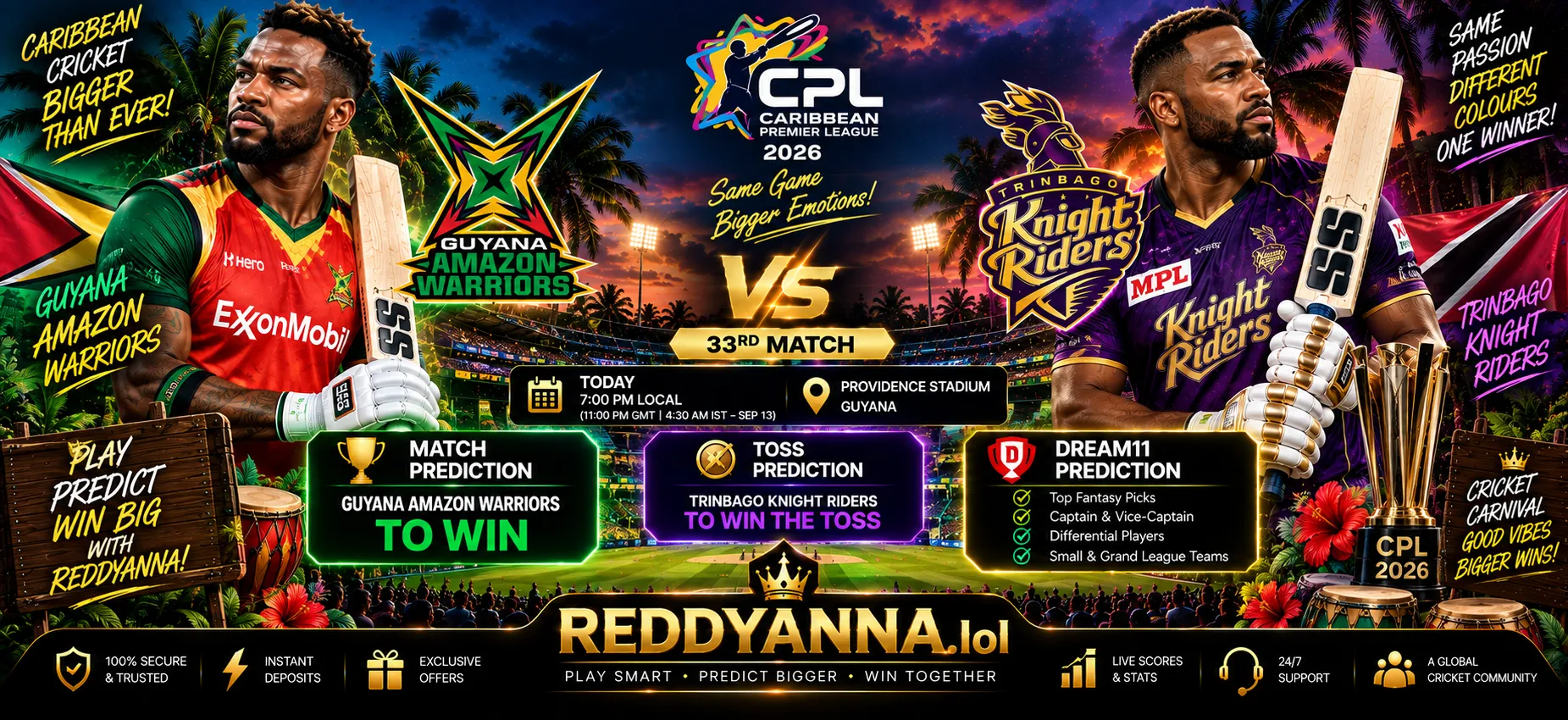 GAW vs TKR 33rd Match Prediction
