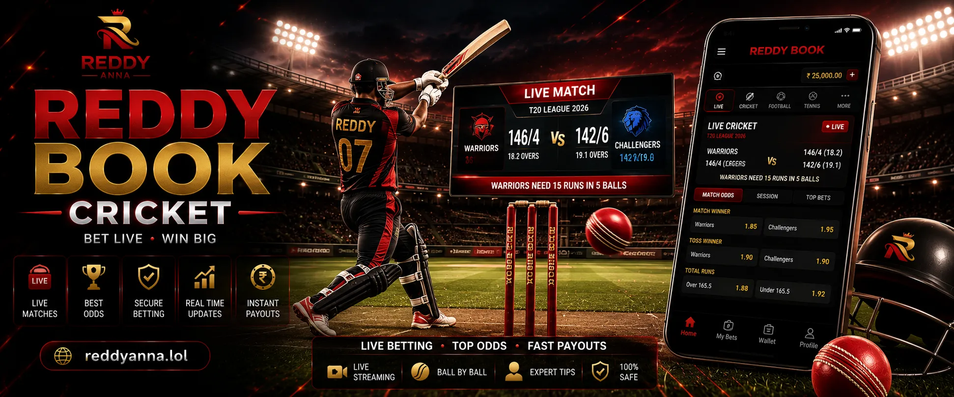 Reddy Book Cricket Betting - Live & Exchange Markets