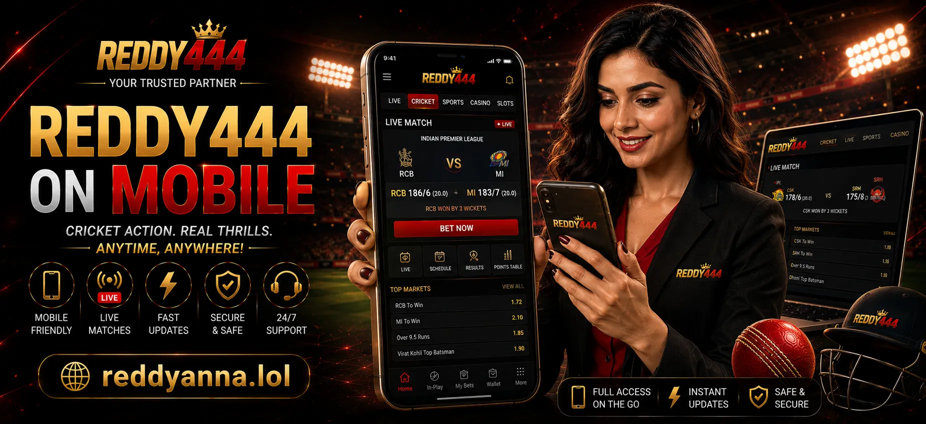 Reddy444 Mobile App - Bet on the Go