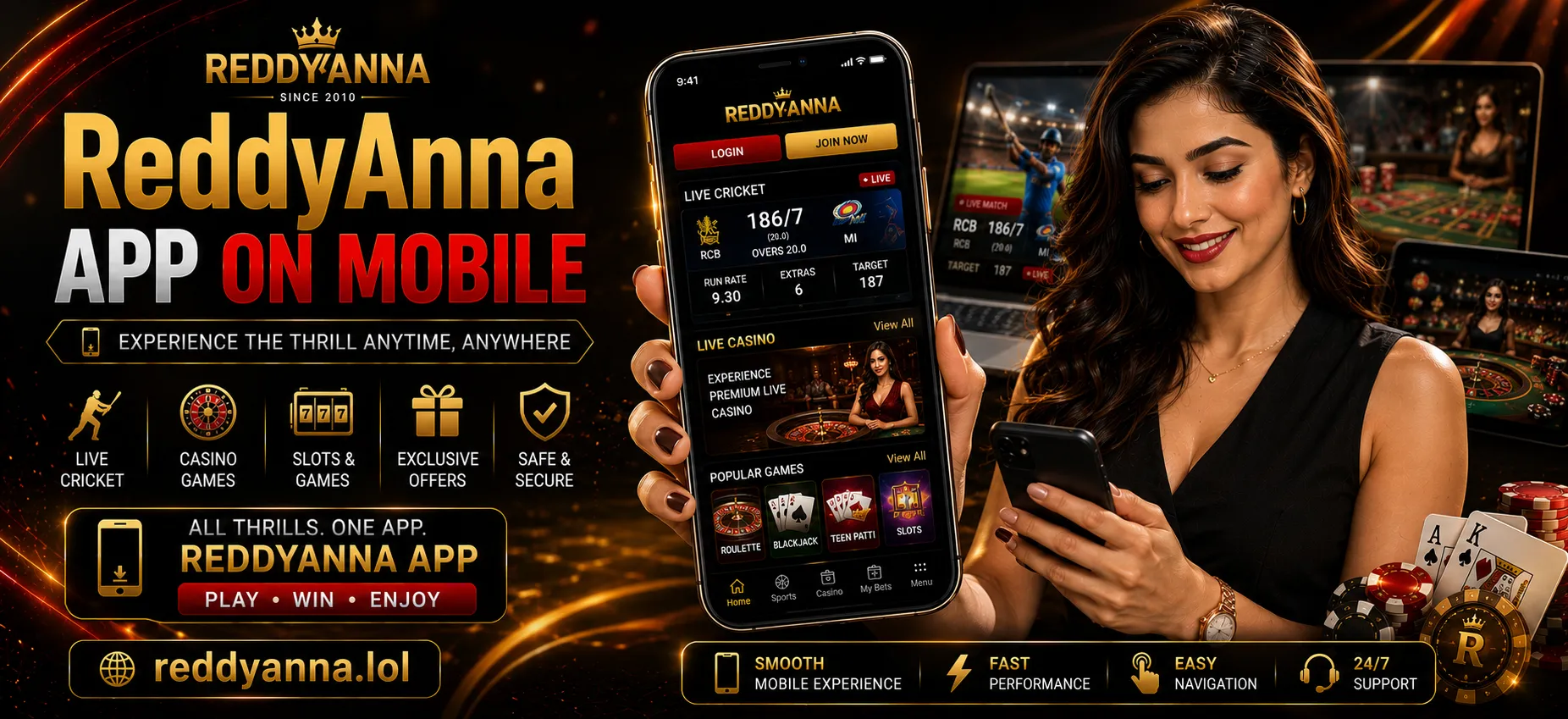ReddyAnna App on Mobile - Bet on the Go