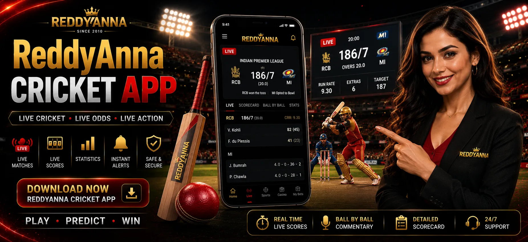 ReddyAnna Cricket App - Live Betting on the Go